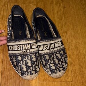 Dior Navy and Cream Espadrilles